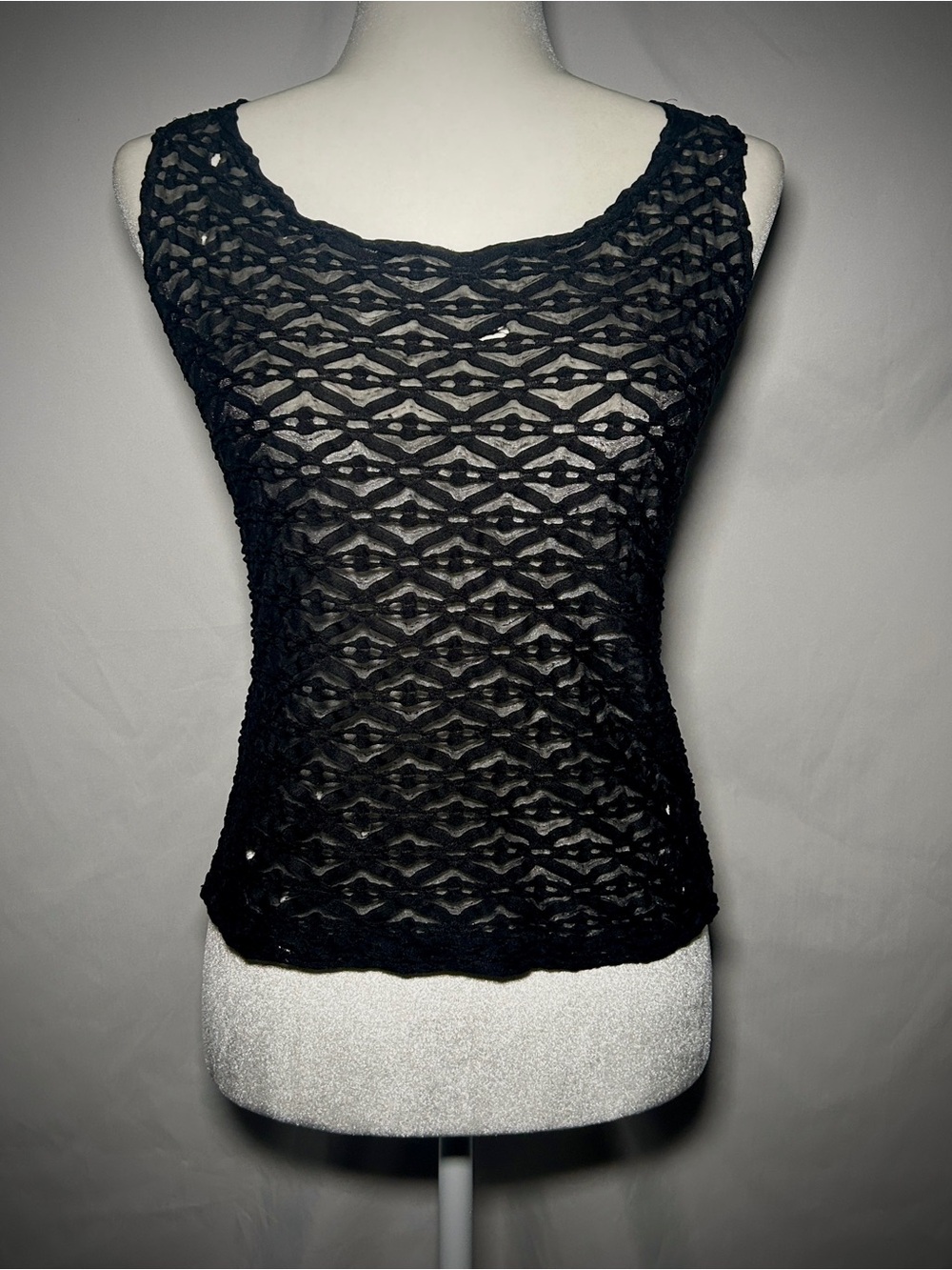 Black Crochet Lace Sleeveless Camisole